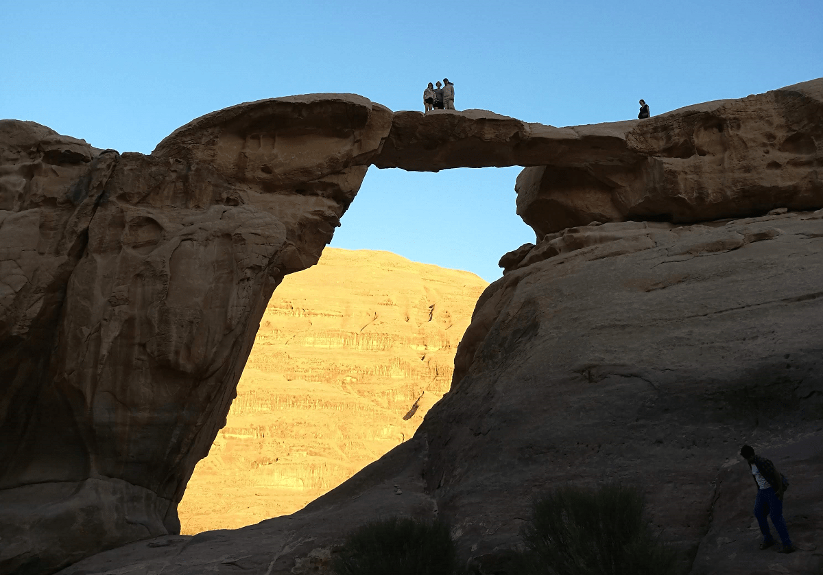 Julia, with another solo traveler and a local she met in Jordan