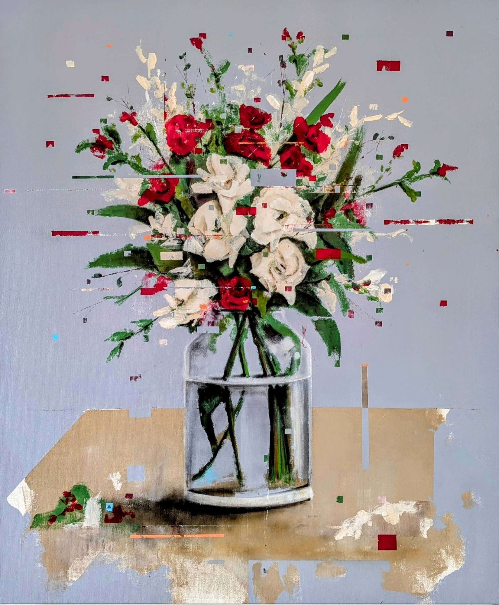 Georg Pummer_Glitch Flowers_120x100cm_Acrylic on Canvas