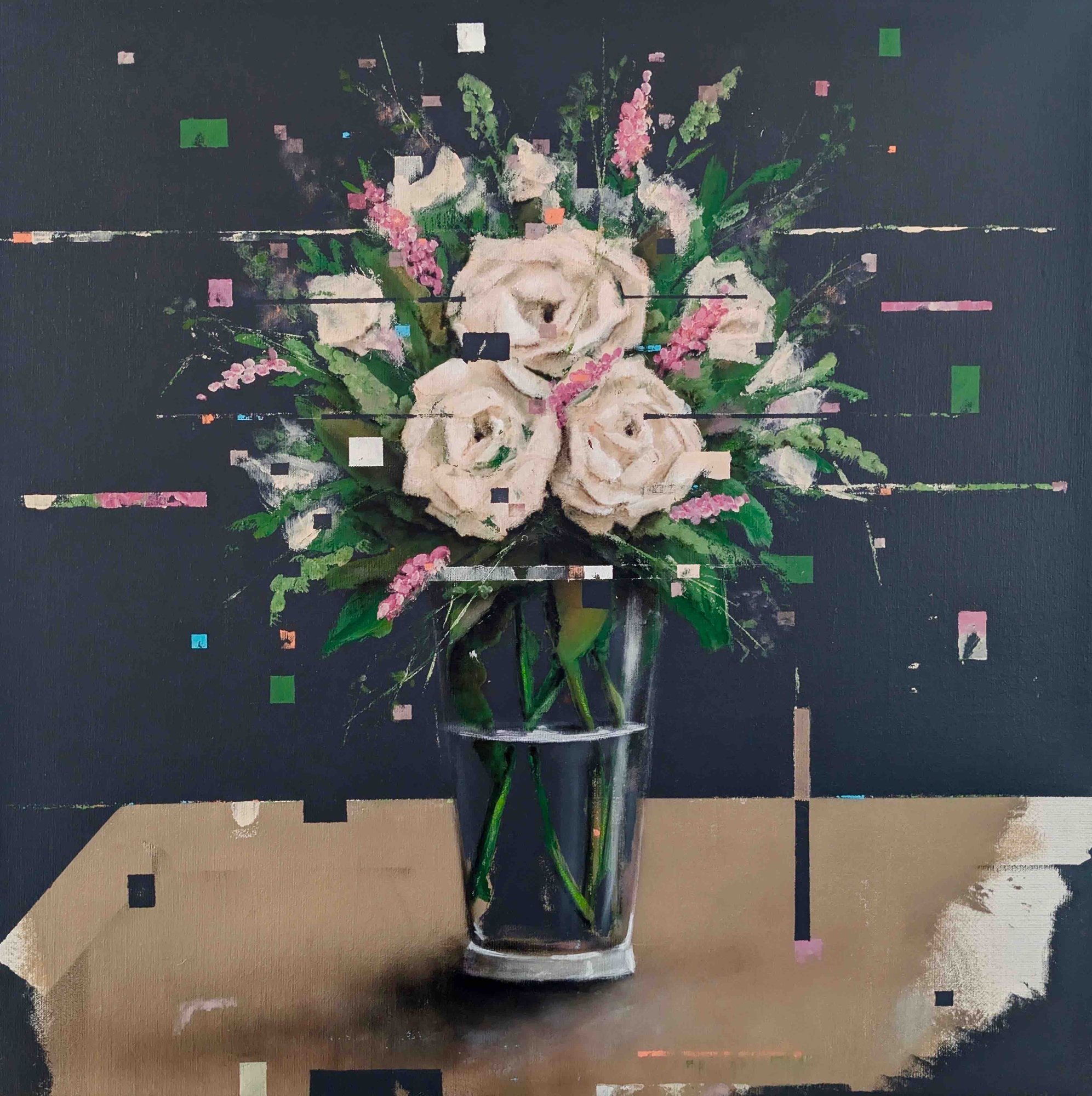 Georg Pummer_Glitch-Flowers_Acrylic on Canvas_80x80cm