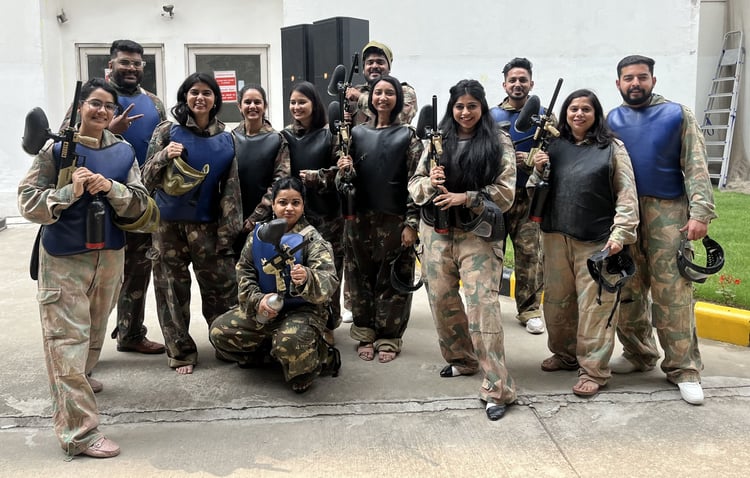 Dot artist Mahika Bhatnagar during a team activity organized at office_Nagarrians-at-Play