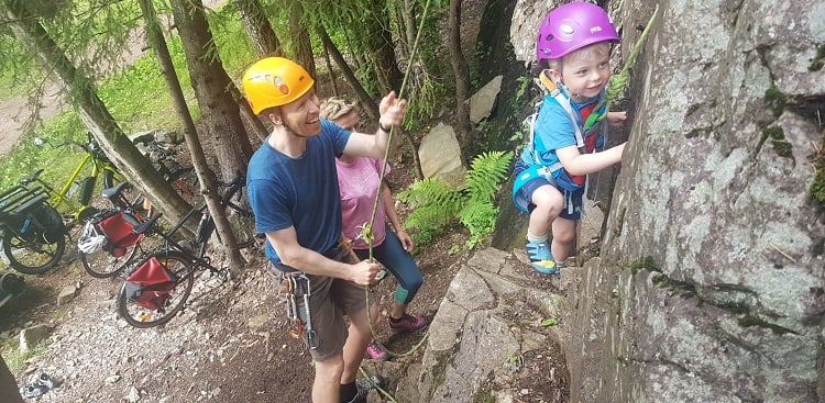 Nagarrians at Play_mountain climbing_Roger with his kids