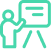 A person writing on white board icon