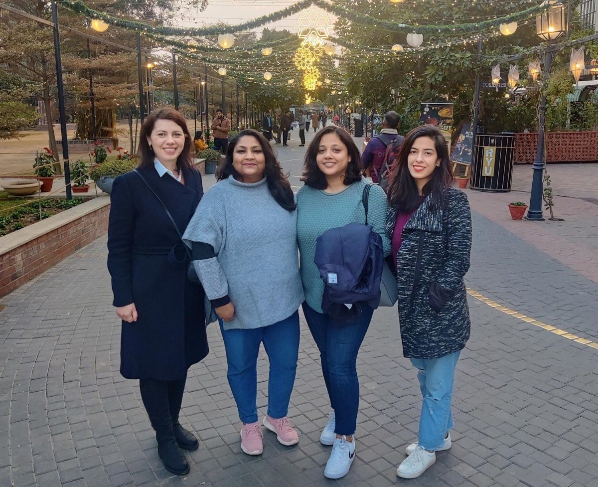 Shubhra with some members of her Nagarro gang in Gurgaon  