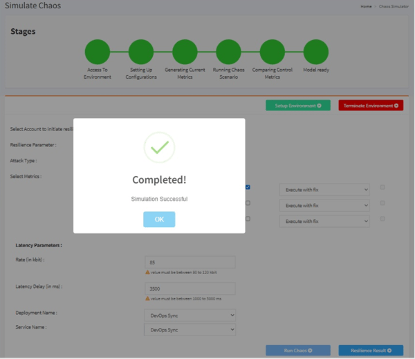 Chaos Engineering experiments Kubernetes - screenshot of setup – Grafana