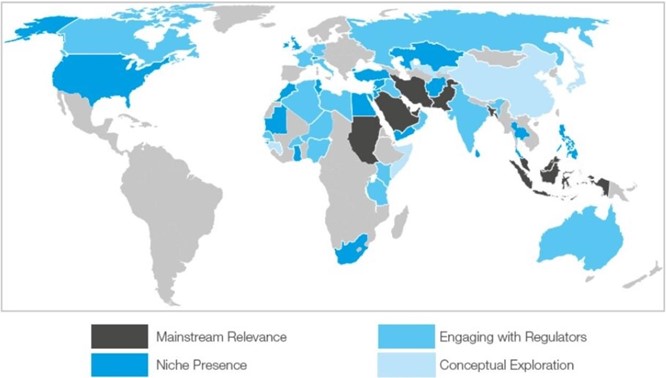 Worldwide presence of Islamic banking