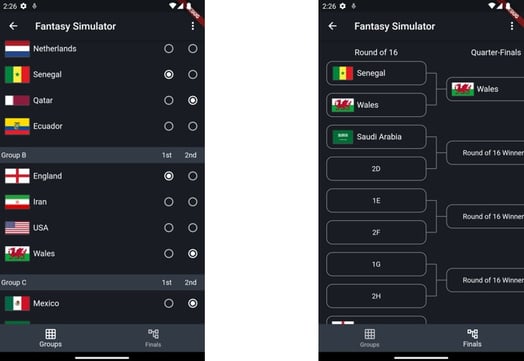 Nagarro FIFA World cup app _ Predictions tab_Flutter