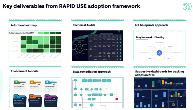 Key deliverables from RAPID USE adoption framework.