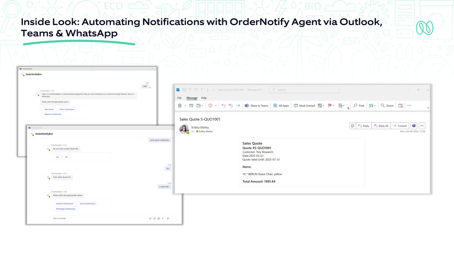 Automating Notifications with OrderNotify Agent via Outlook, Teams, WhatApp
