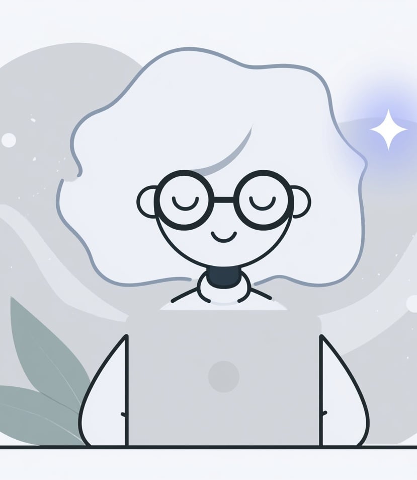 lezonline_minimal_AI_agent_at_work_smiling