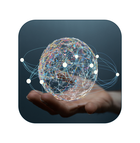 A man holding a data globe on his palm-1
