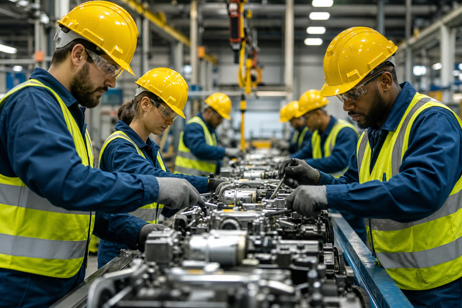 Assembly Line Manufacturing Unit Workers