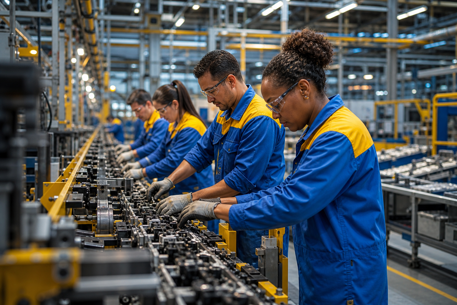 Assembly Line Workers in Manufacturing Unit