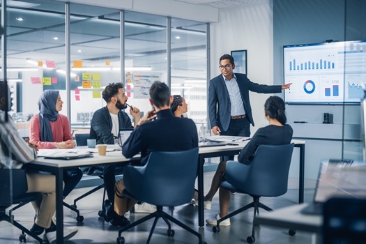 A team in a meeting