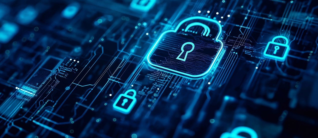 Digital background with glowing locks