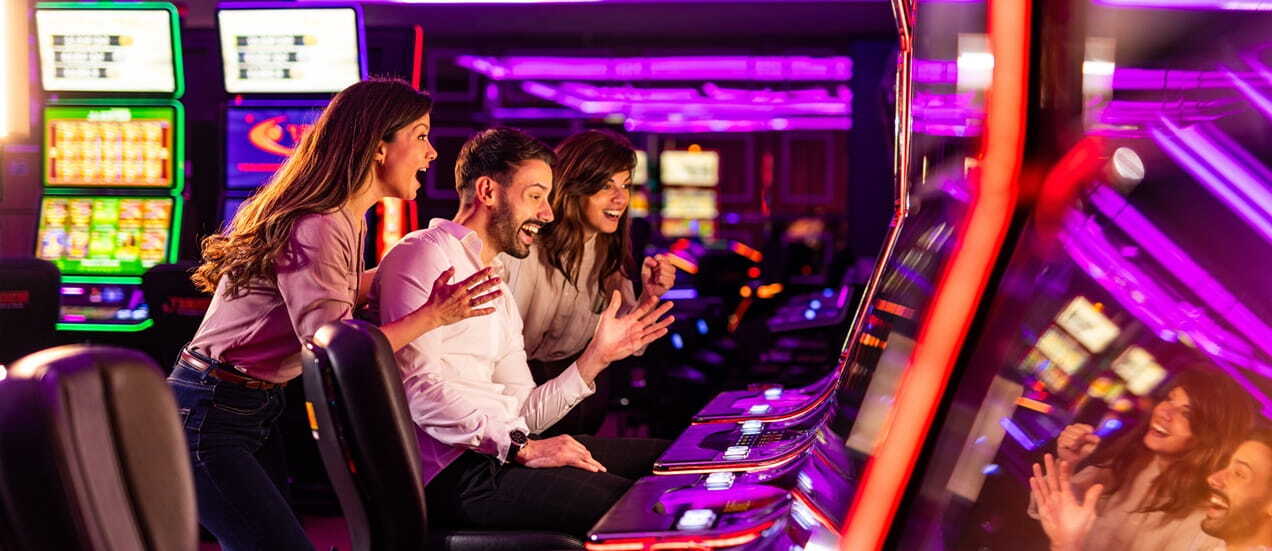 Group of friends at a casino