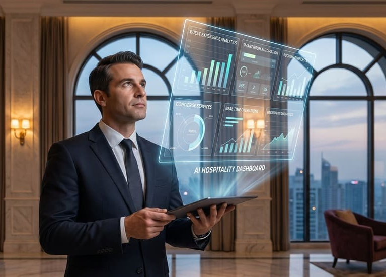 Hotel Manager using an AI-powered hospitality dashboard_m