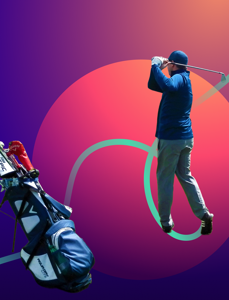 Illustration of Stefan Gerum SAP expert playing golf_m