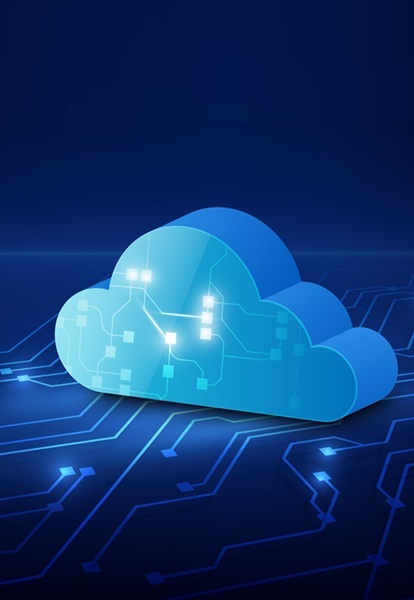 Illustration of a cloud with technology lines flowing through to depict SAP Cloud Technology_m