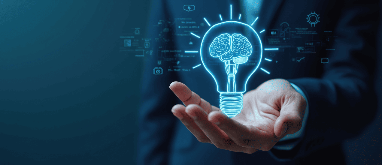 Light bulb with brain depicting process intelligence
