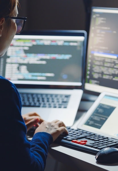 A person actively engaged in coding or programming.