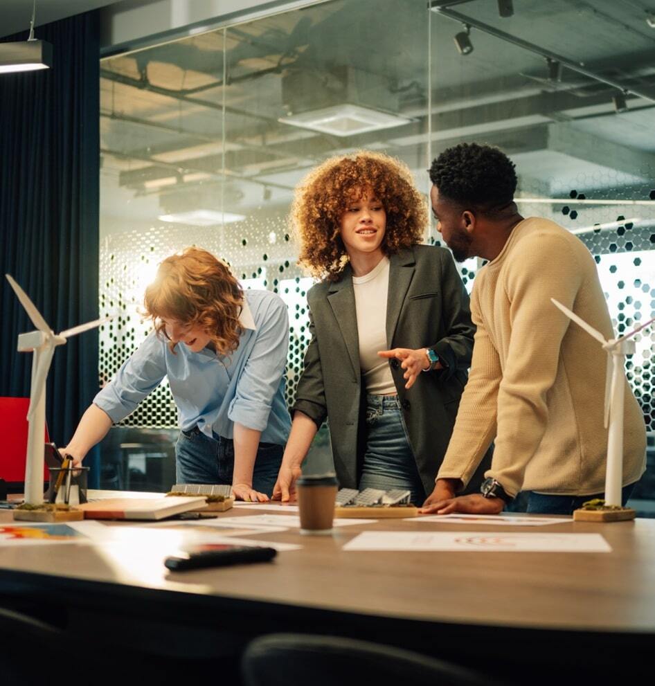 A team working together