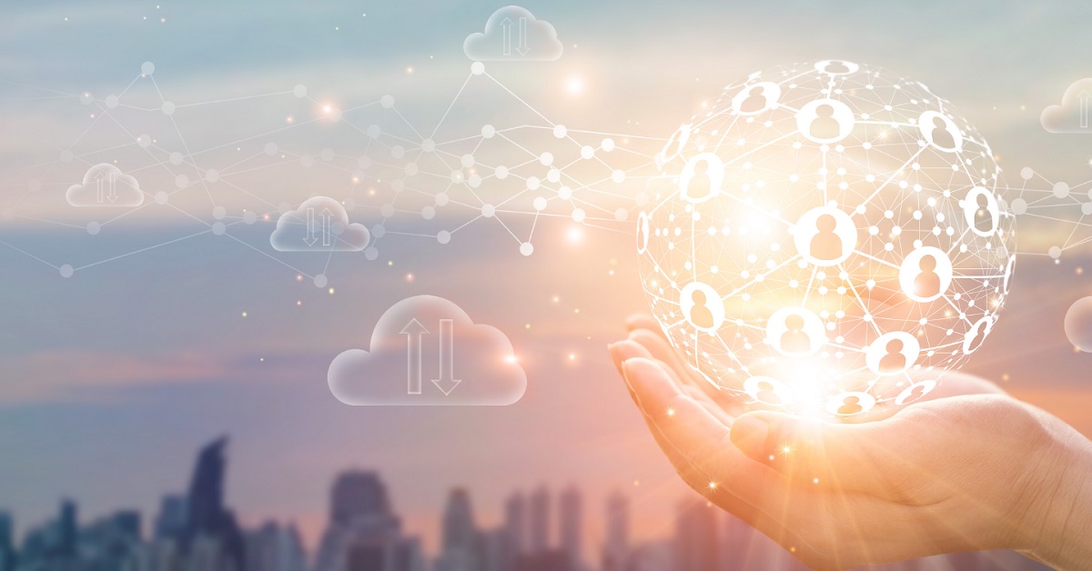 Yapay zeka teknolojisini gösteren küreyi tutan el