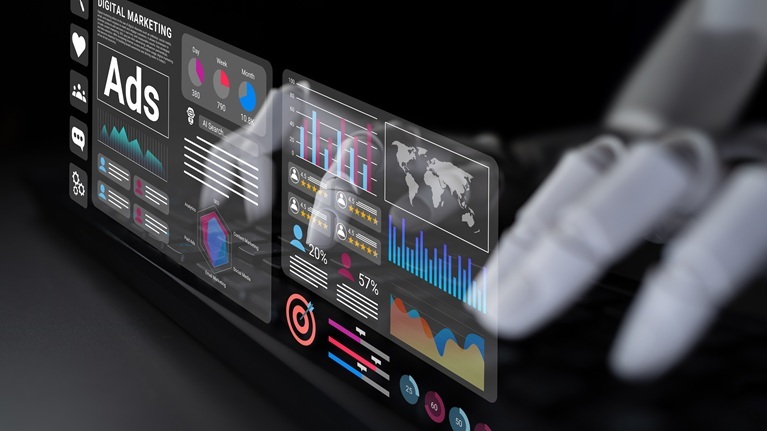 intersection of digital marketing and artificial intelligence with interactive graphs