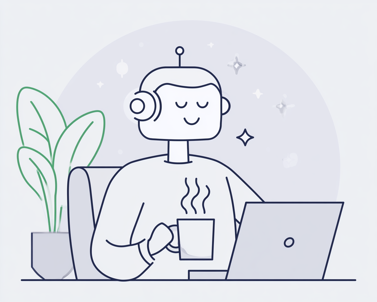 lezonline_minimal_AI_agent_at_work_smiling_--ar_54_--profile__3b1774f2-02fe-4f4b-9f54-056e4466546e_1