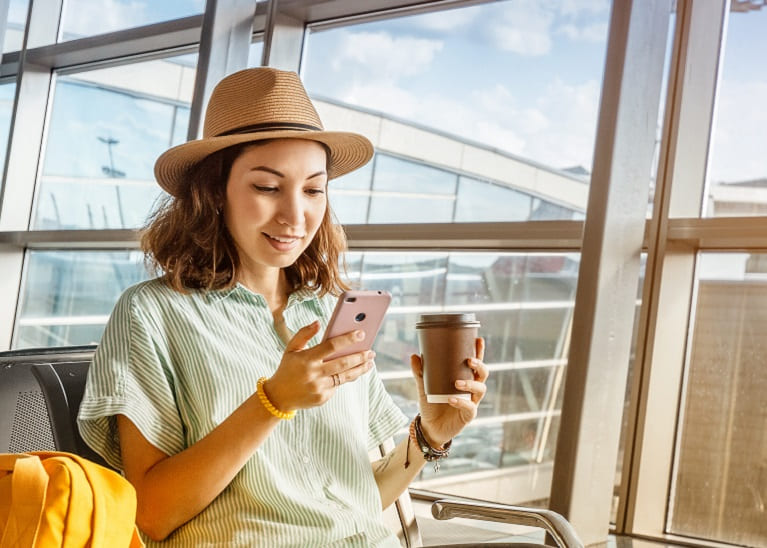 passenger at a smart airport