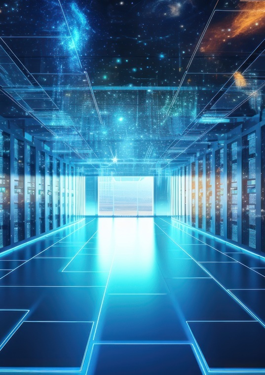 Data center or server room.